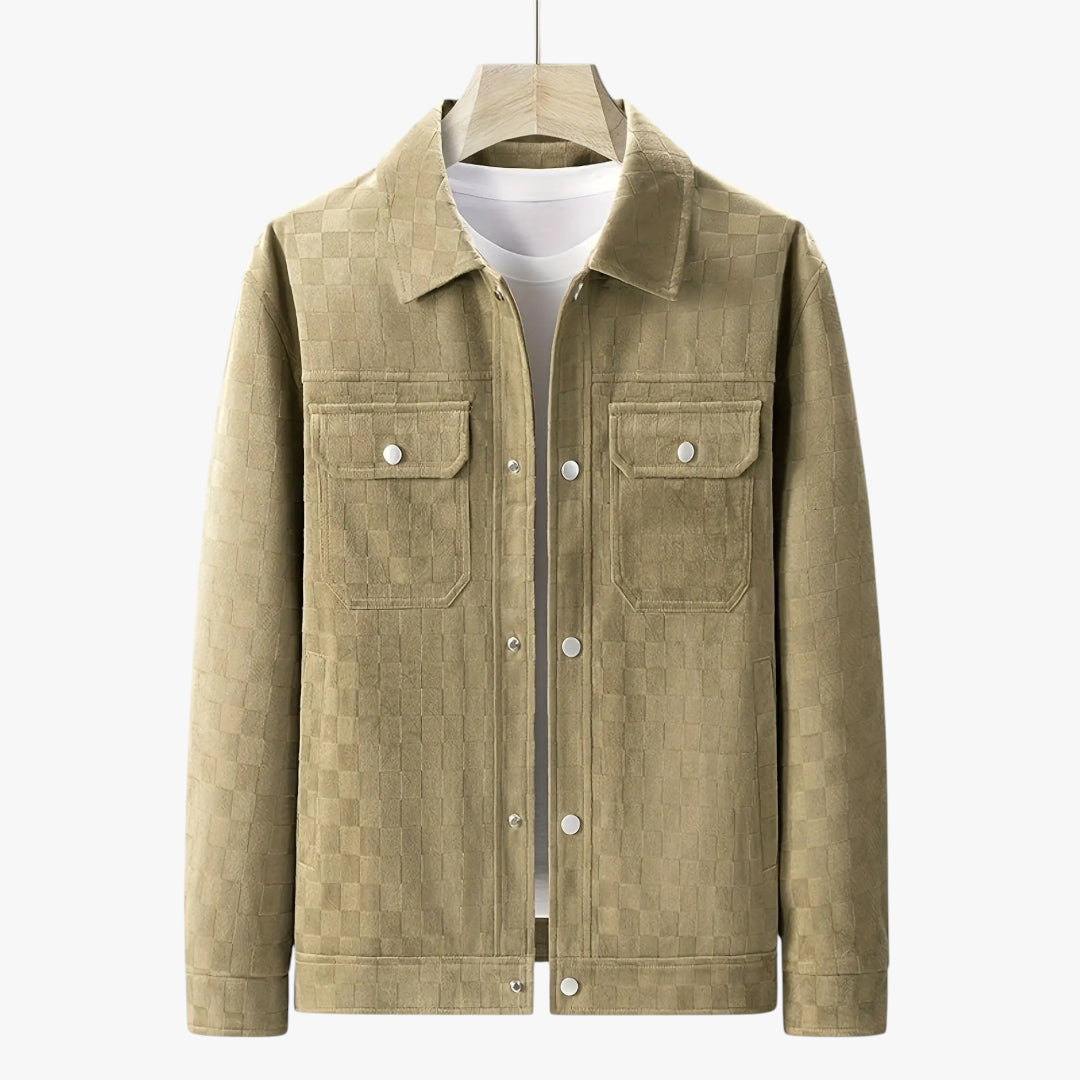 Men's Textured Check Overshirt | Lightweight Trucker Style