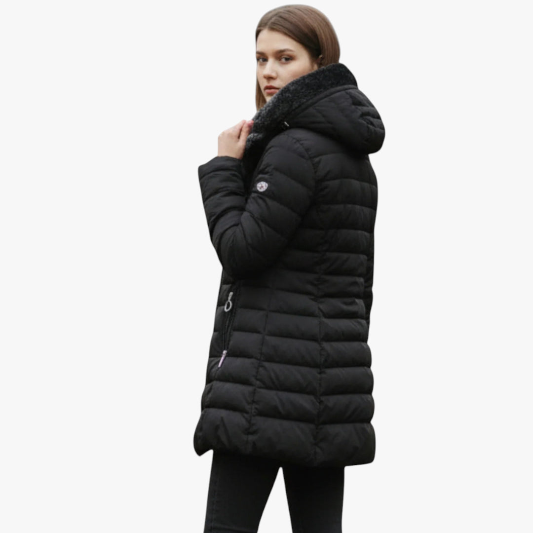 Women’s Hooded Coat with Zip Closure and Lined